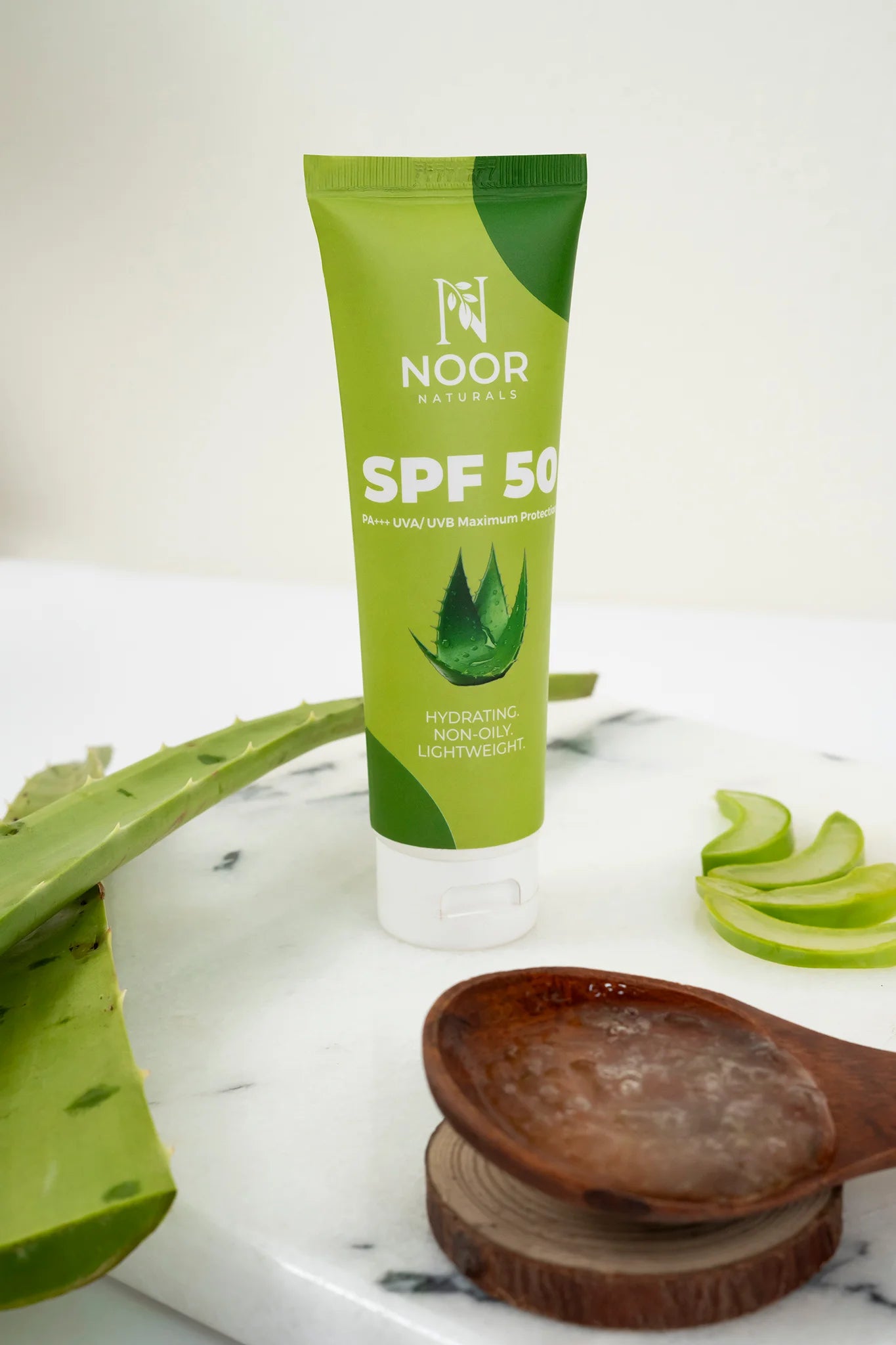 Sunscreen SPF 50 PA+++ with Aloe Vera  Noor Naturals
